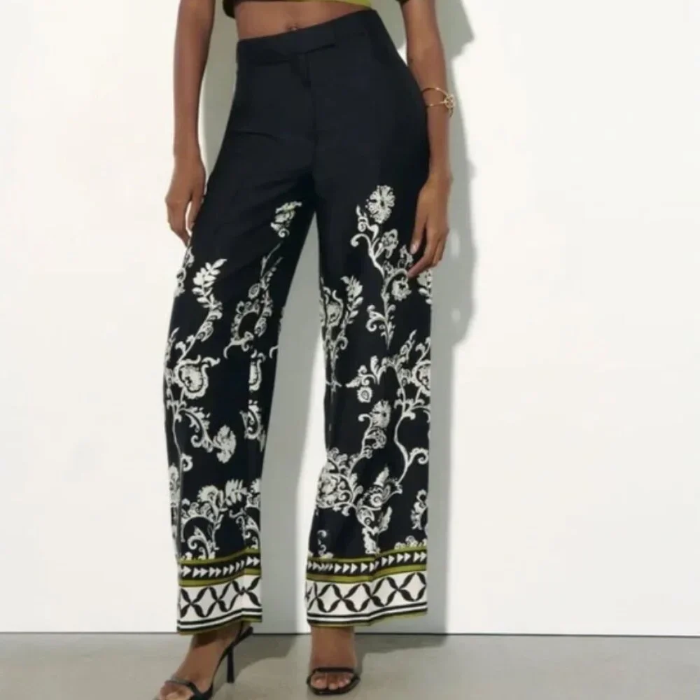 Zara high waisted wide leg pants